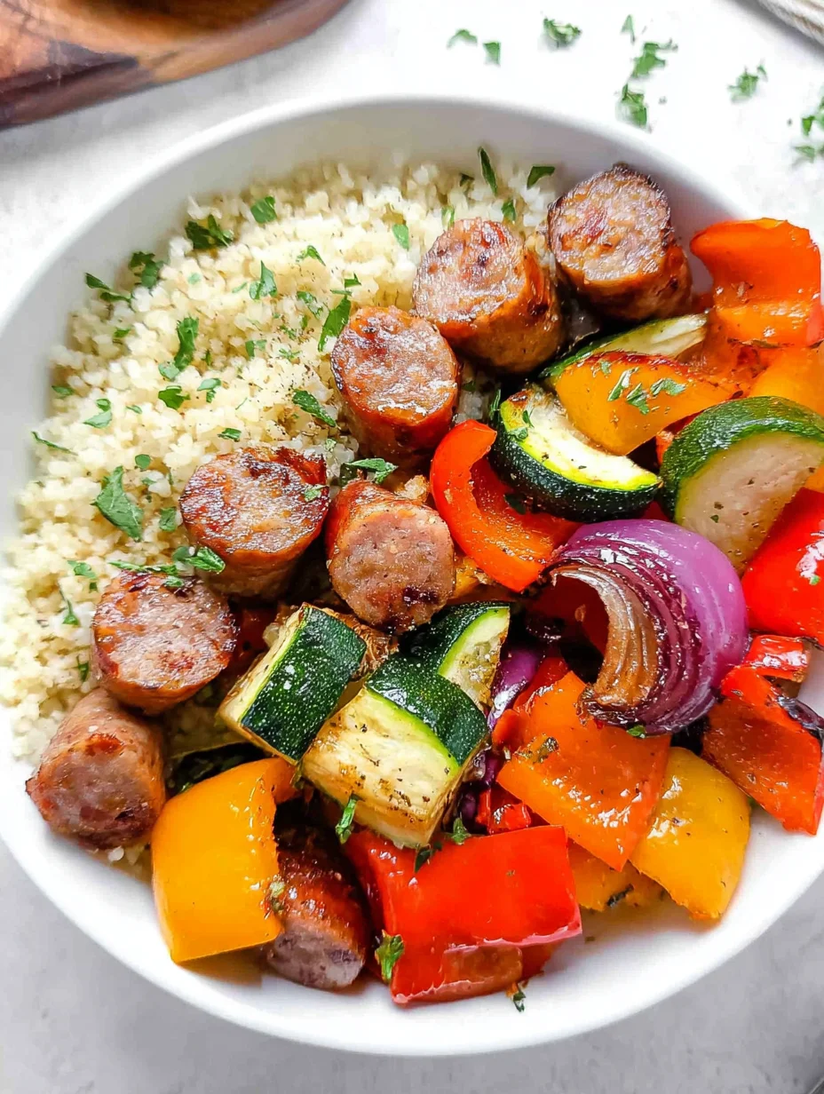 Air Fryer Chicken Sausage and Veggies