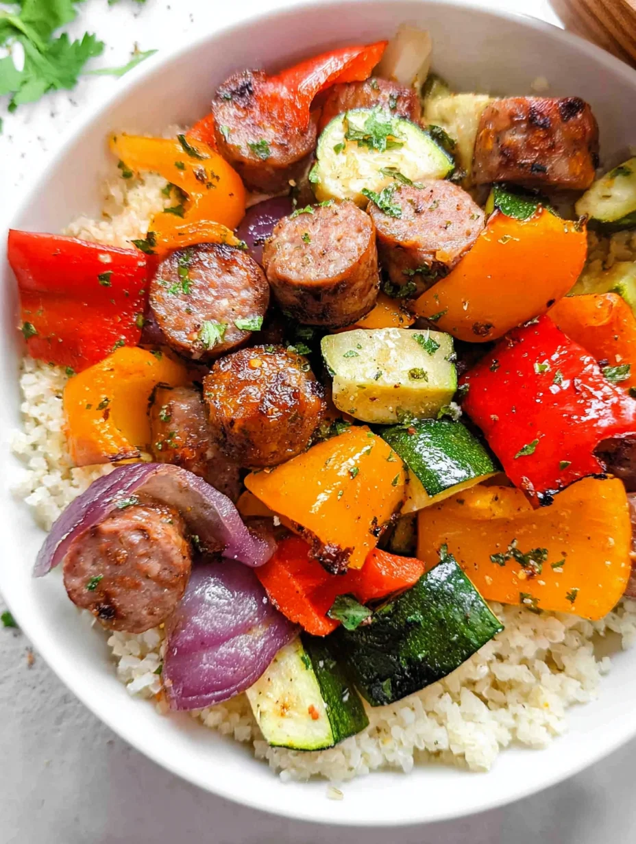 Air Fryer Chicken Sausage and Veggies