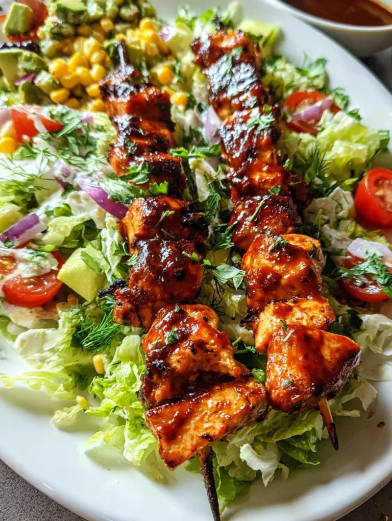 BBQ Chicken Skewer Salad