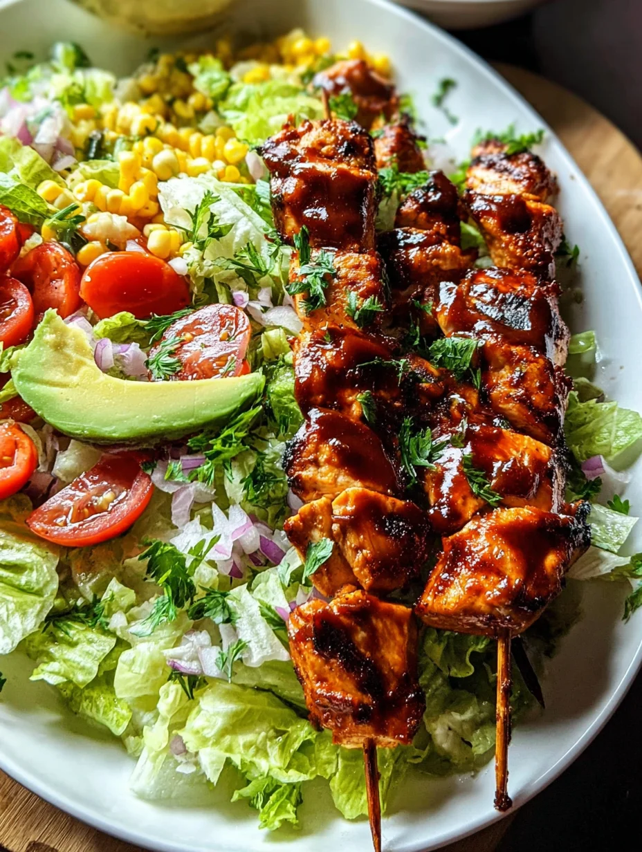 BBQ Chicken Skewer Salad
