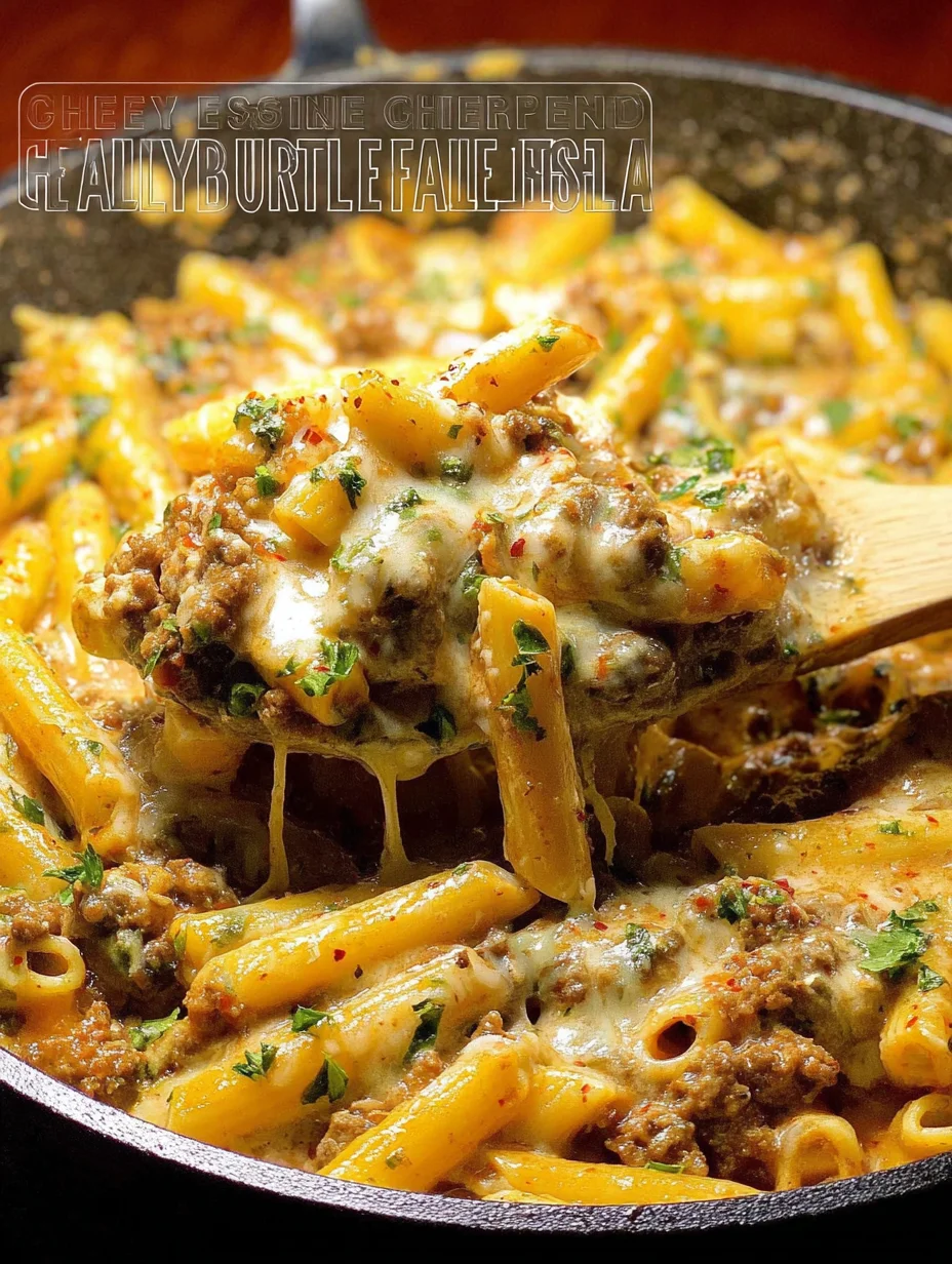 Cheesy Ground Beef Pasta Skillet