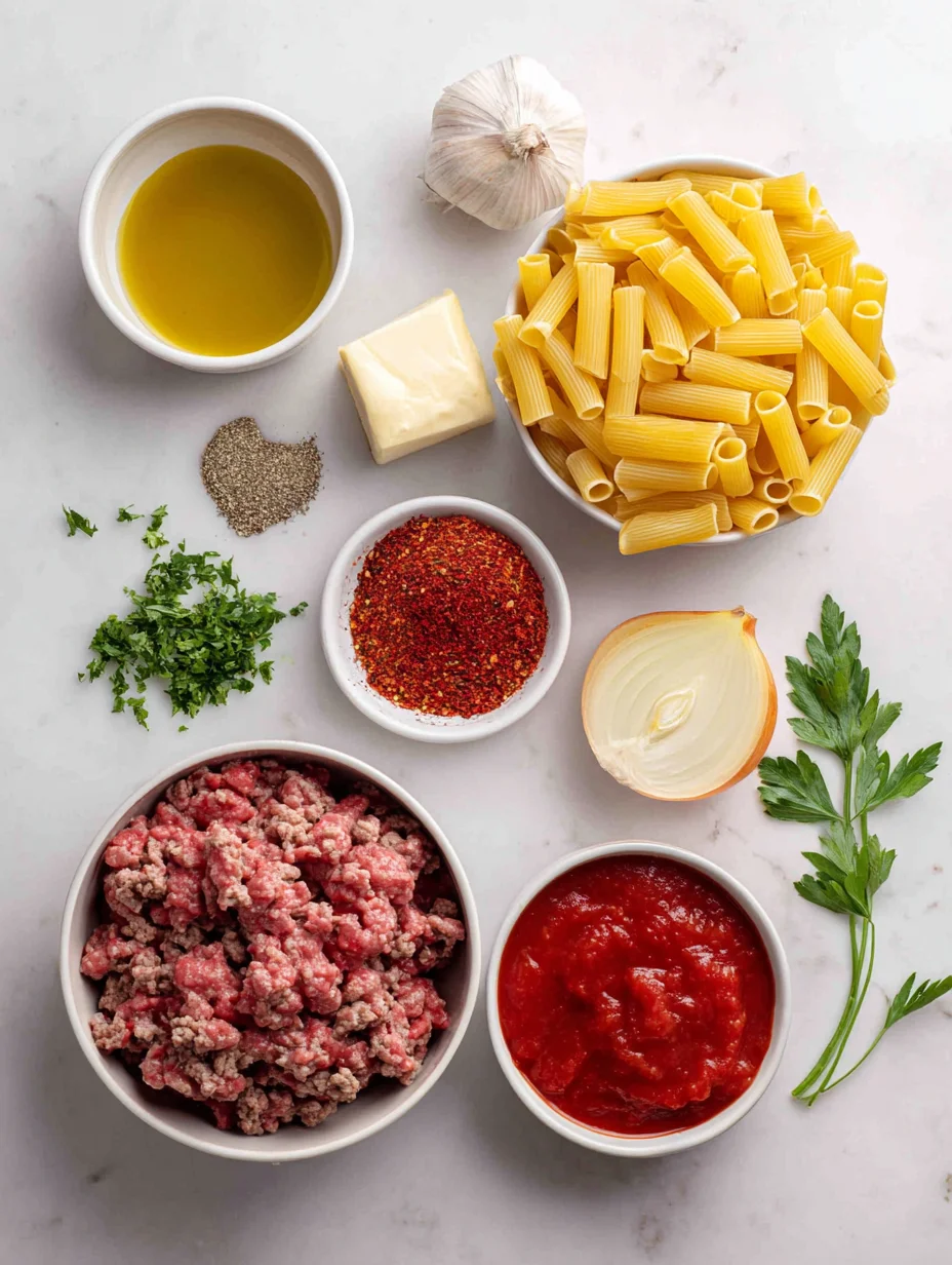 Cheesy Ground Beef Pasta Skillet