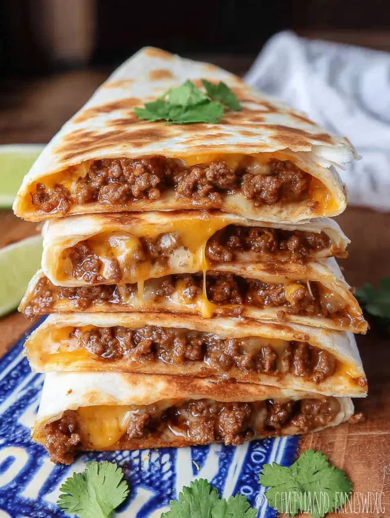 Cheesy Ground Beef Quesadillas