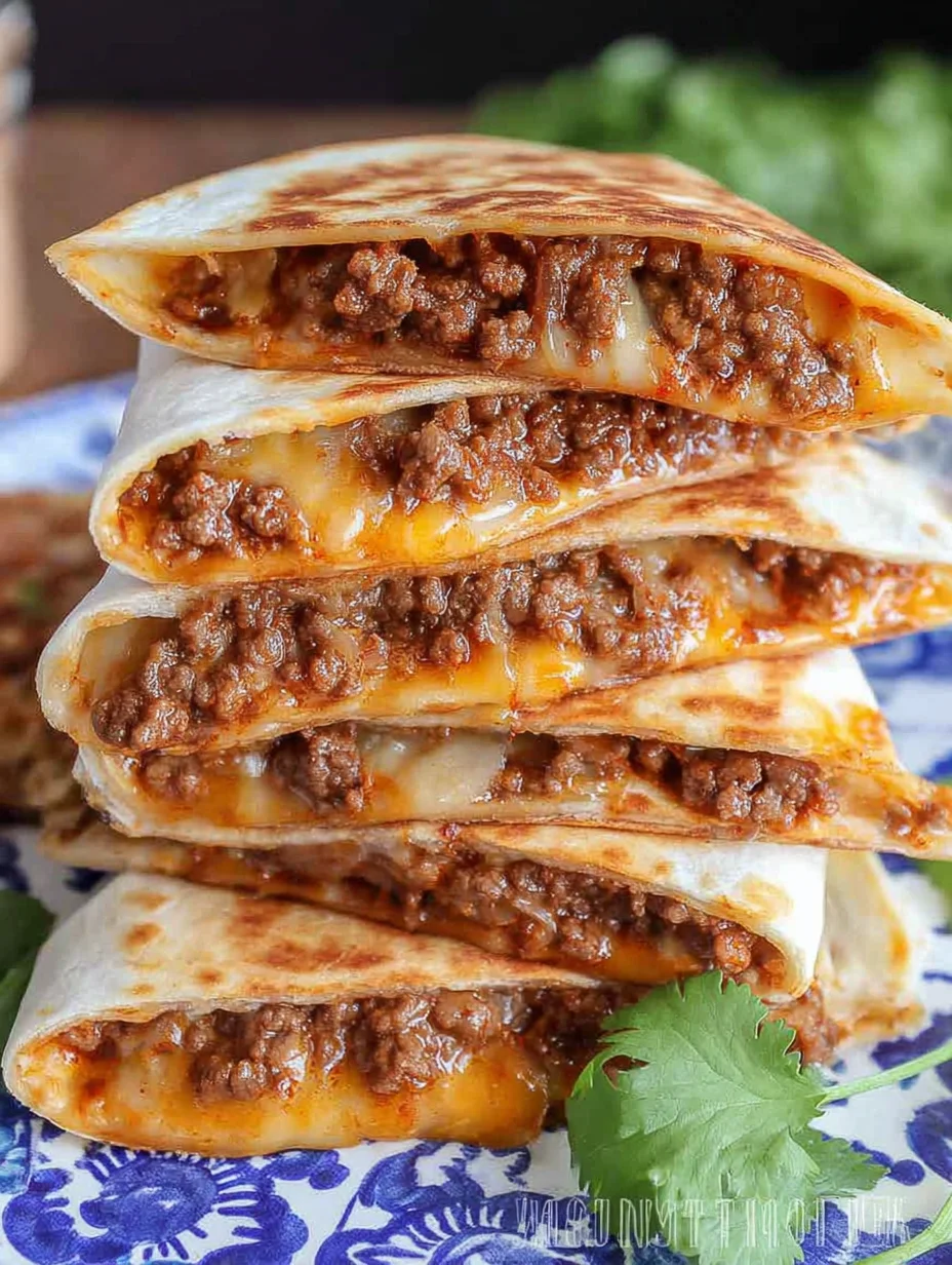 Cheesy Ground Beef Quesadillas