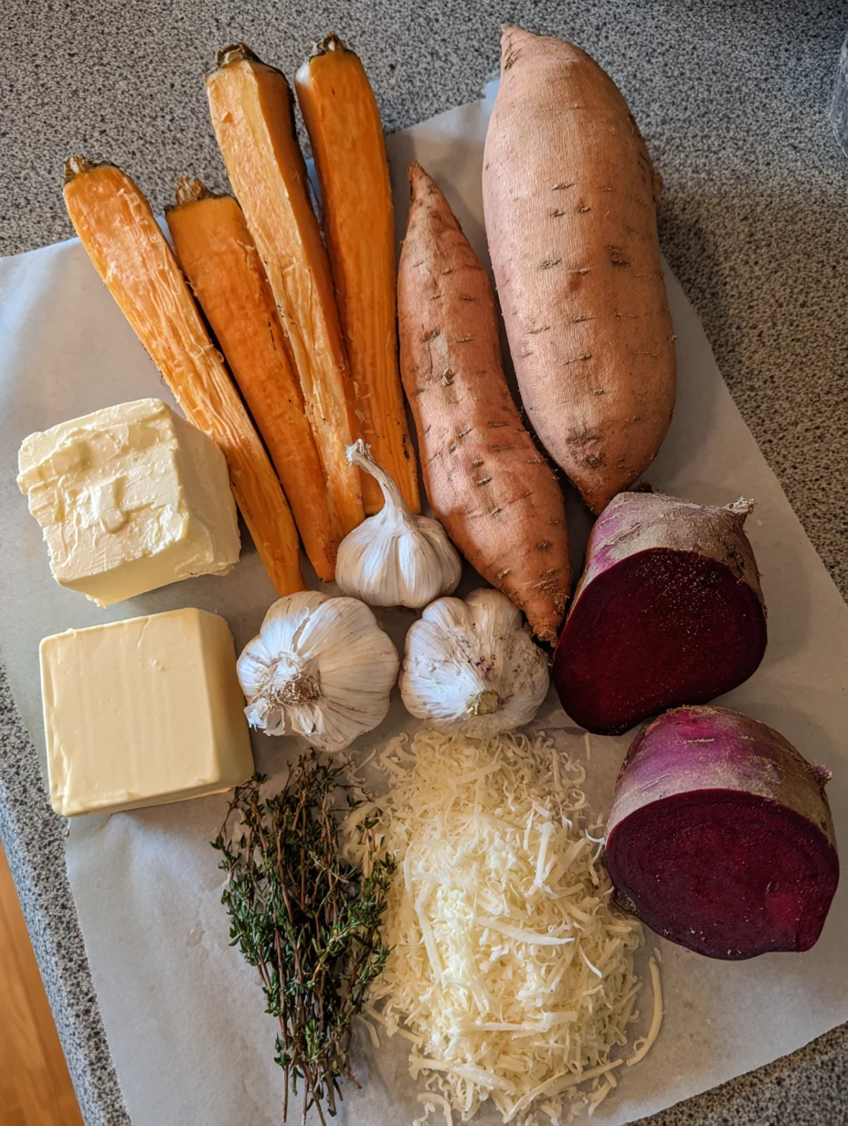 Cheesy Root Vegetable Gratin