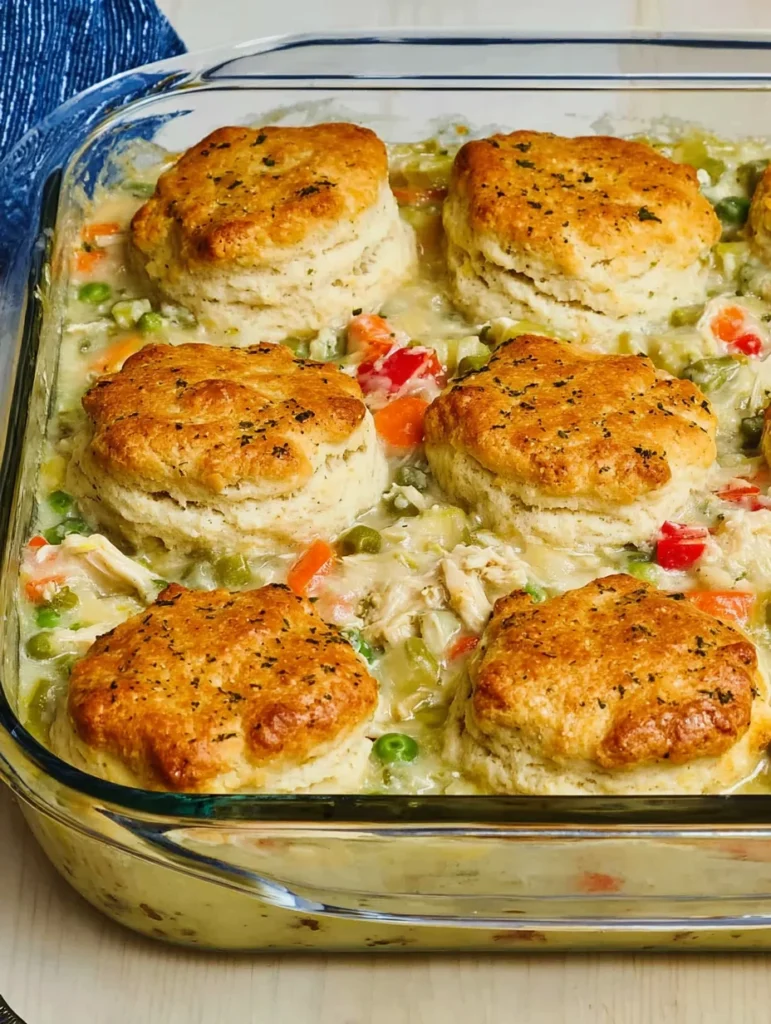 Chicken Pot Pie with Biscuits