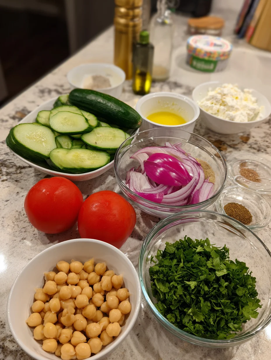 Cottage Cheese and Chickpeas Salad