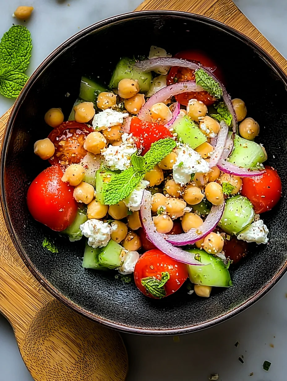 Cottage Cheese and Chickpeas Salad