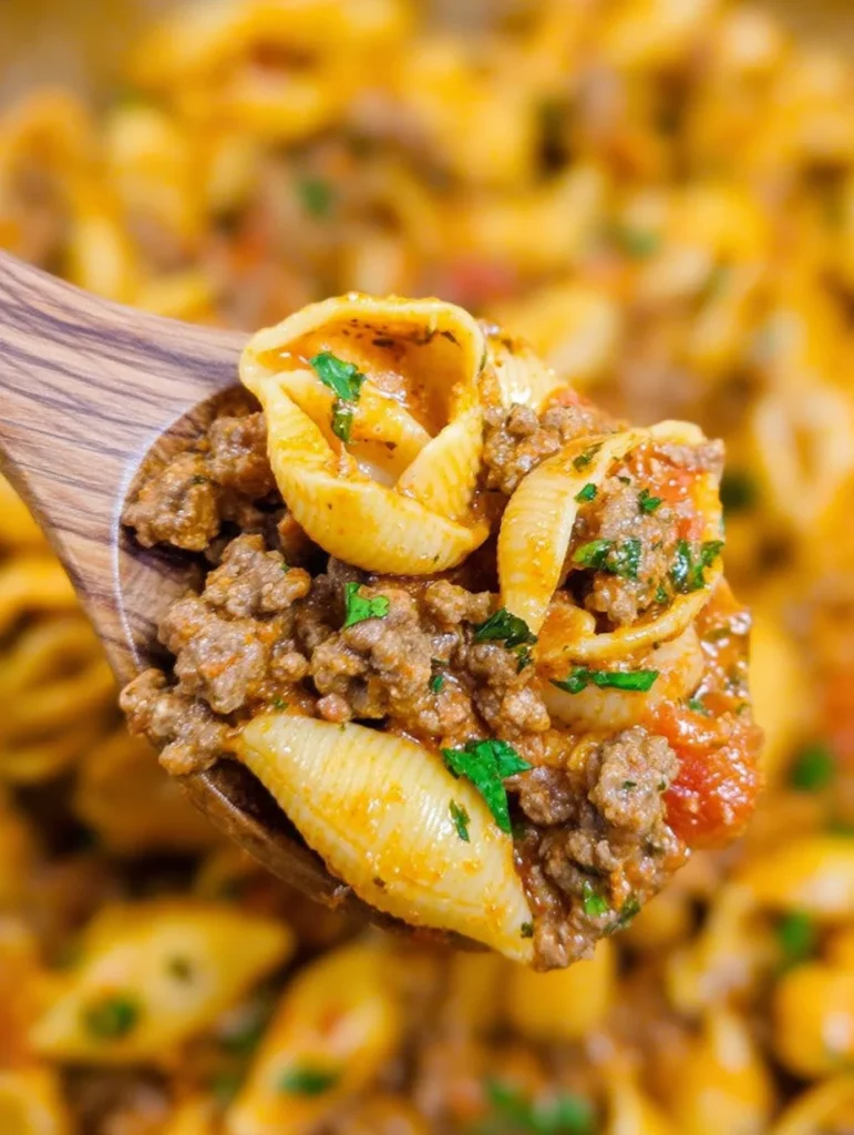 Creamy Beef and Shells