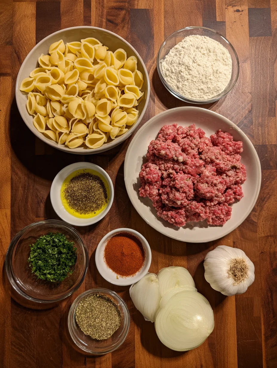 Creamy Beef and Shells