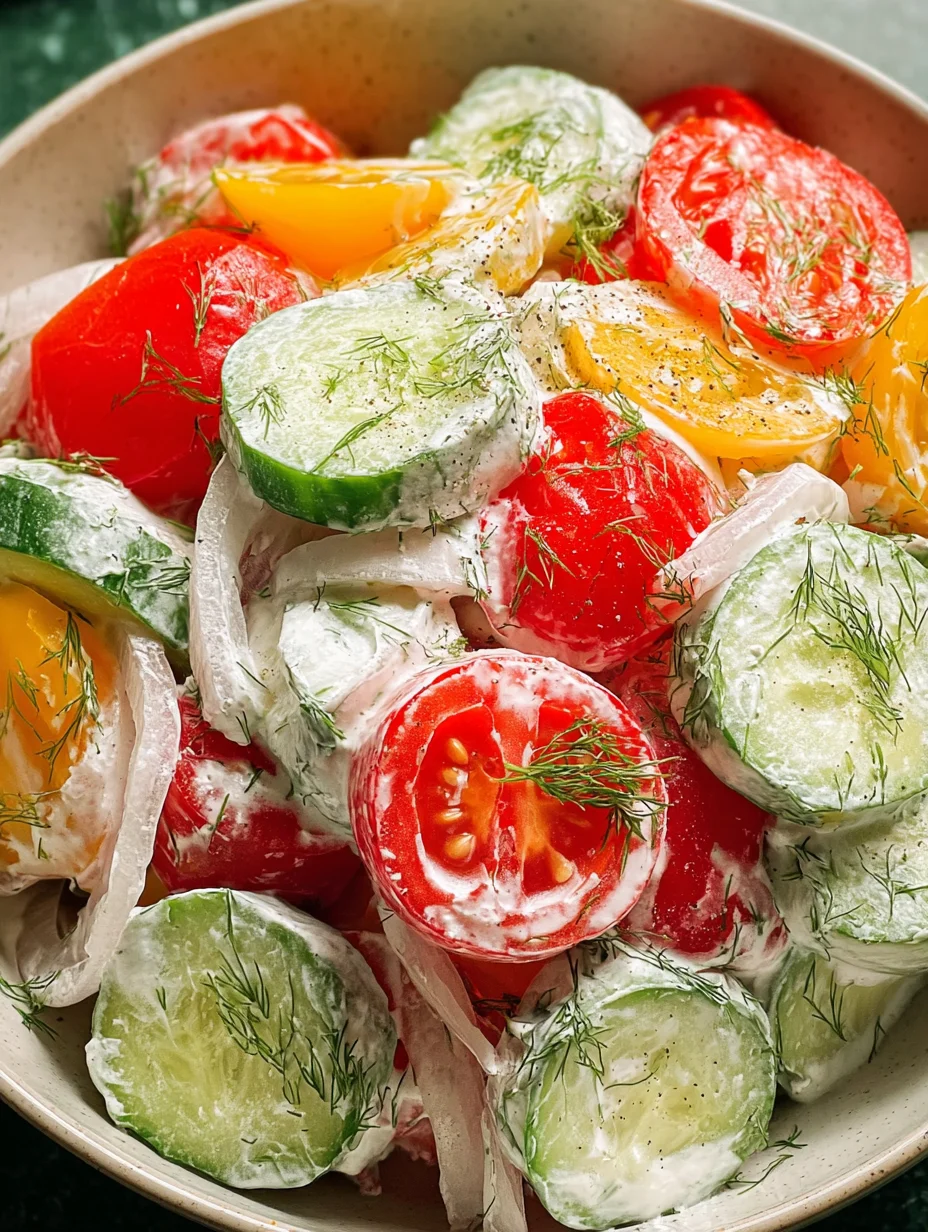 Creamy Cucumber Tomato Salad