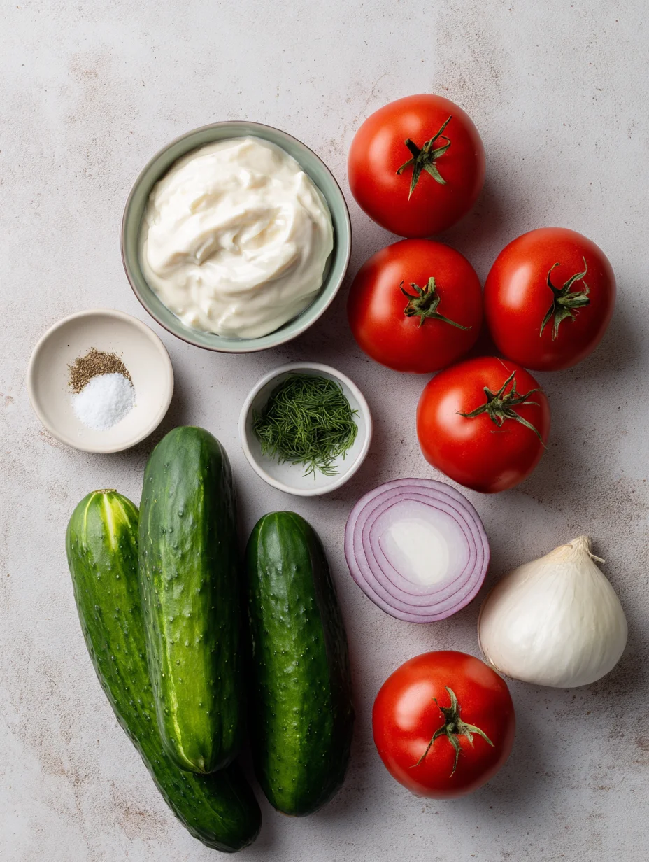Creamy Cucumber Tomato Salad