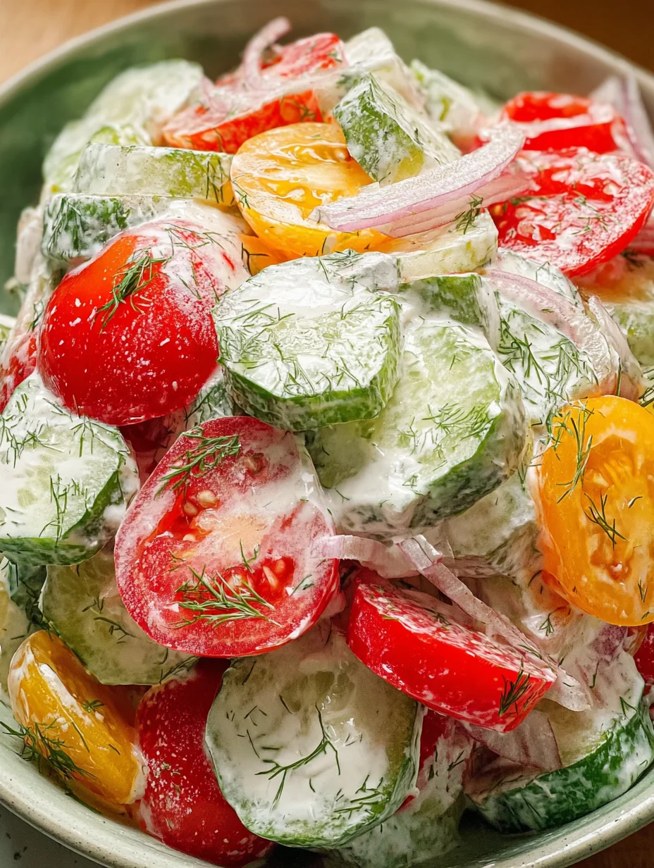 Creamy Cucumber Tomato Salad