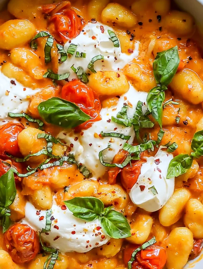 Creamy Tomato Gnocchi with Burrata