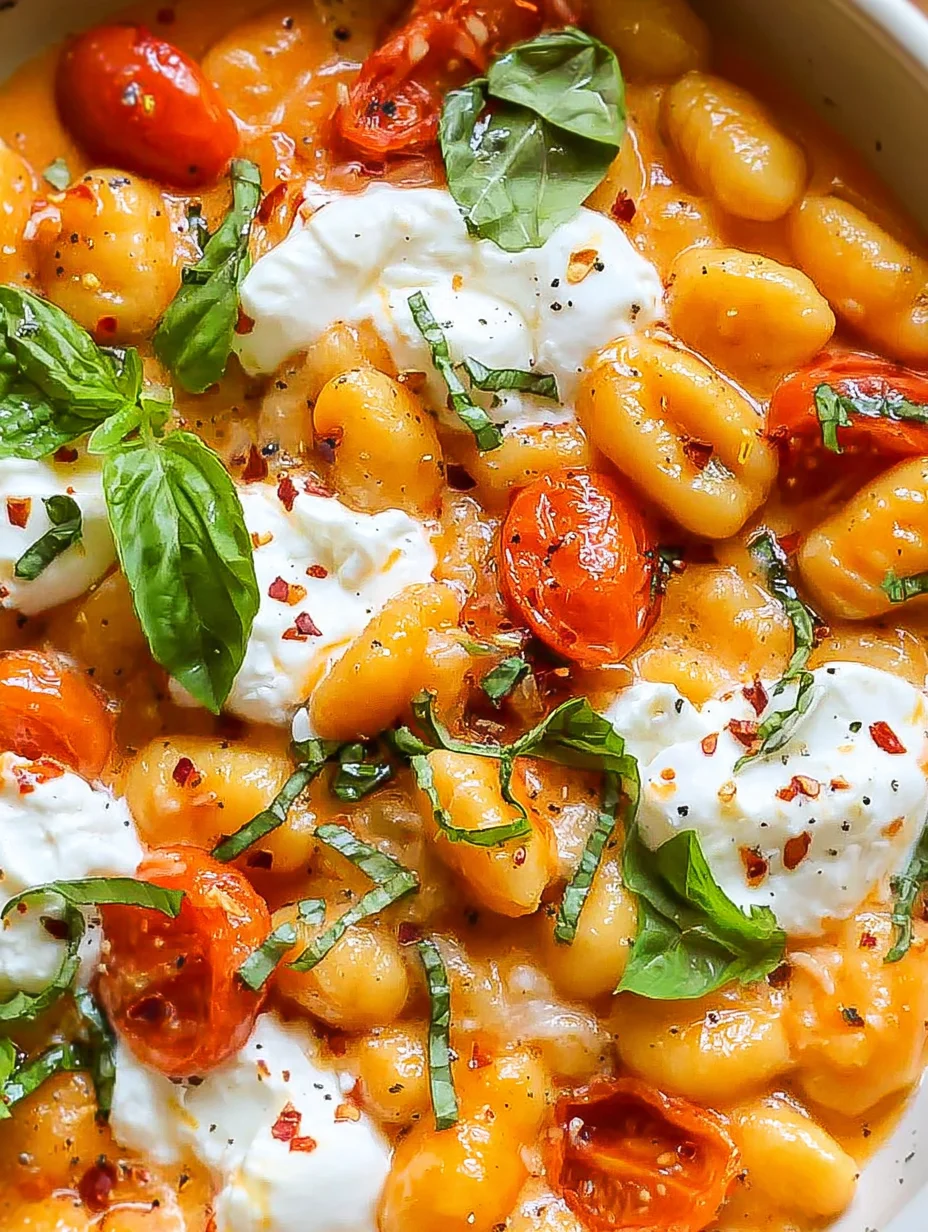 Creamy Tomato Gnocchi with Burrata
