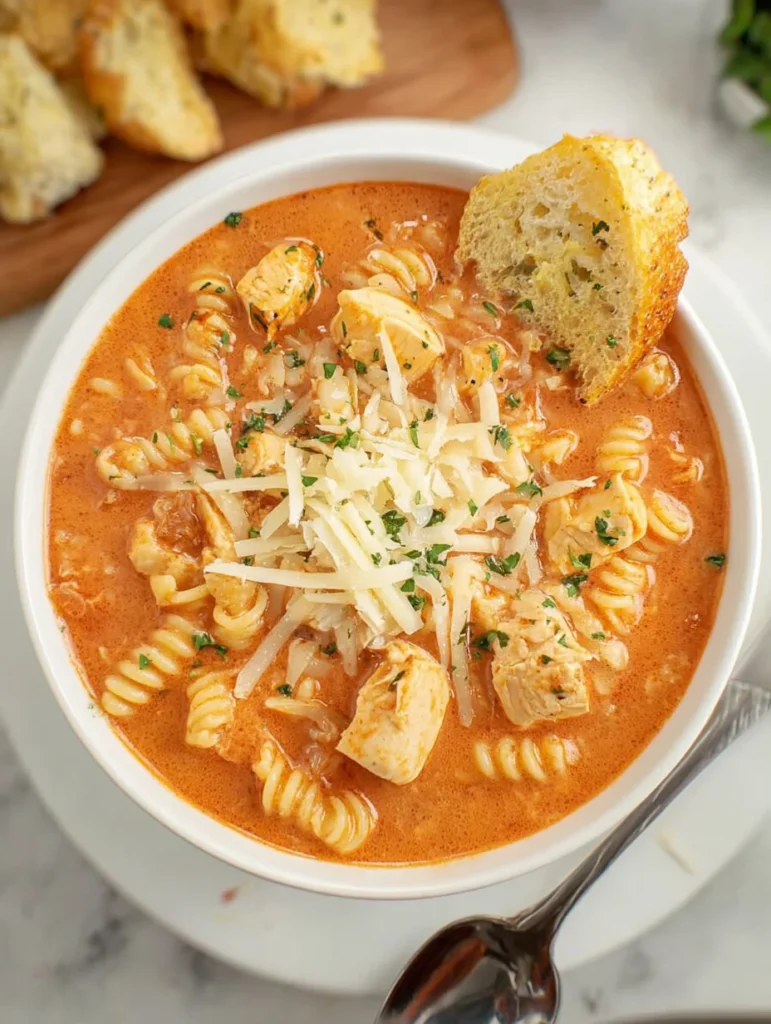 Crockpot Chicken Parmesan Soup