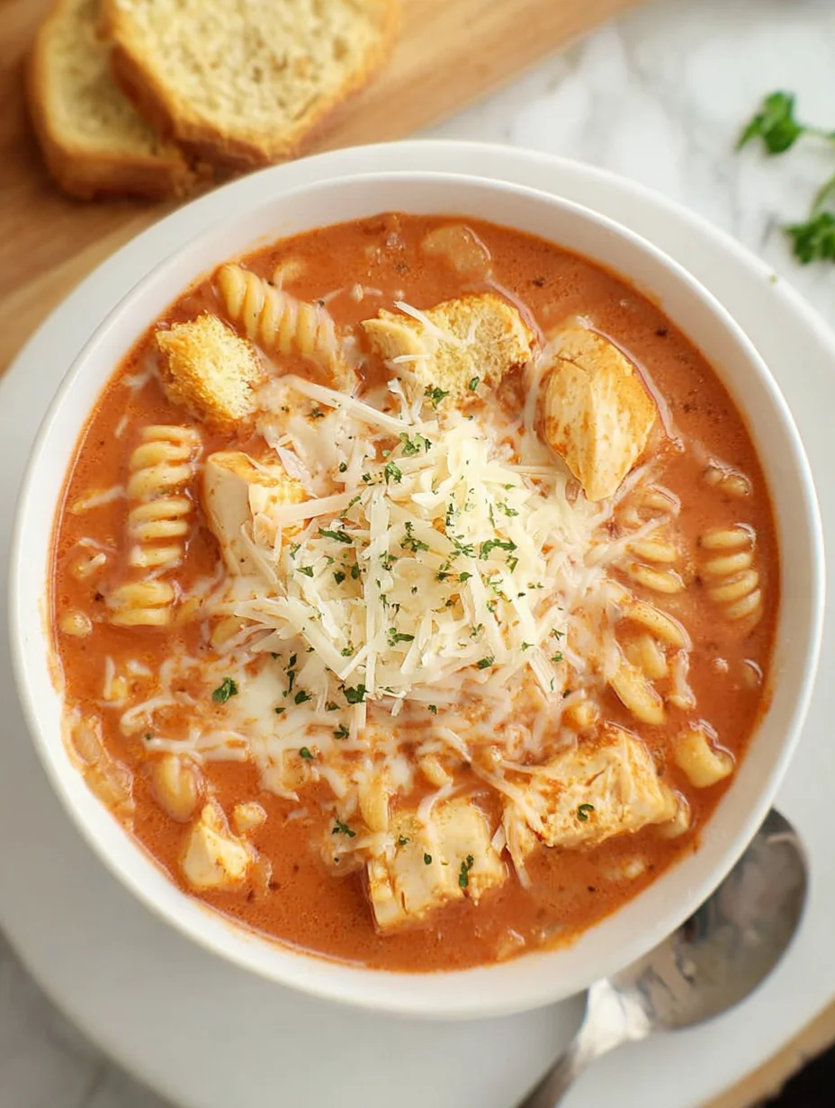 Crockpot Chicken Parmesan Soup