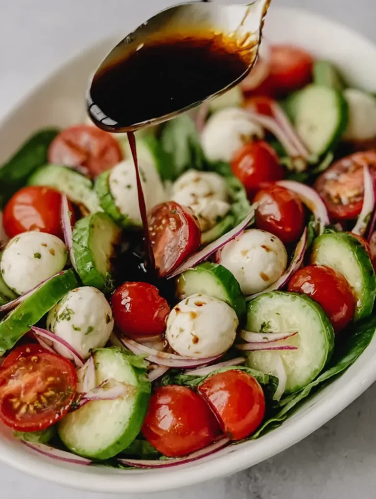 Fresh Cucumber Caprese Salad