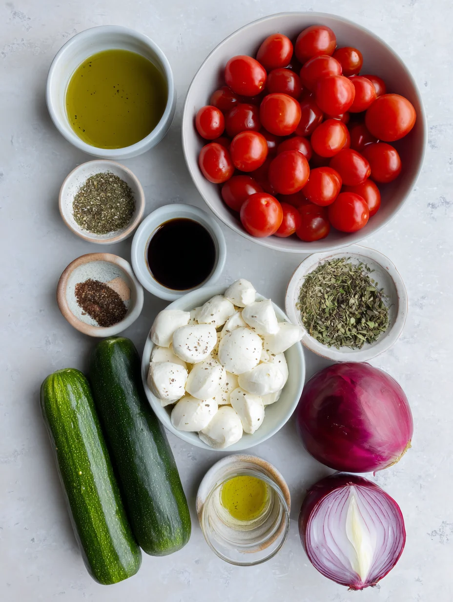 Fresh Cucumber Caprese Salad