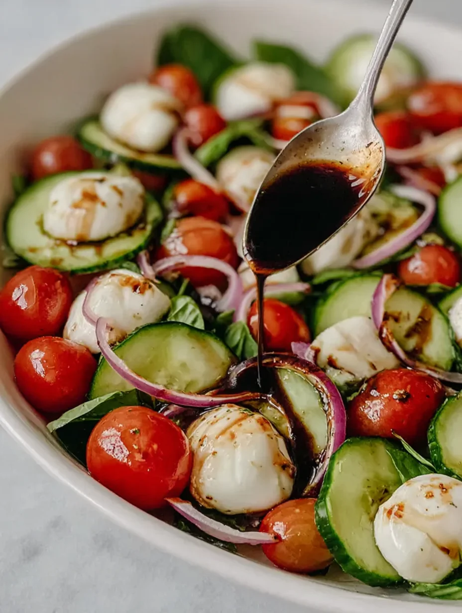 Fresh Cucumber Caprese Salad
