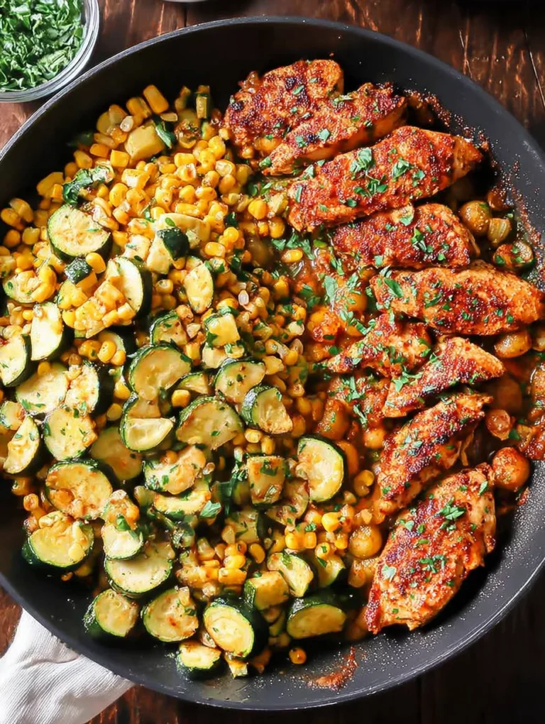 Garlic Butter Chicken with Zucchini and Corn