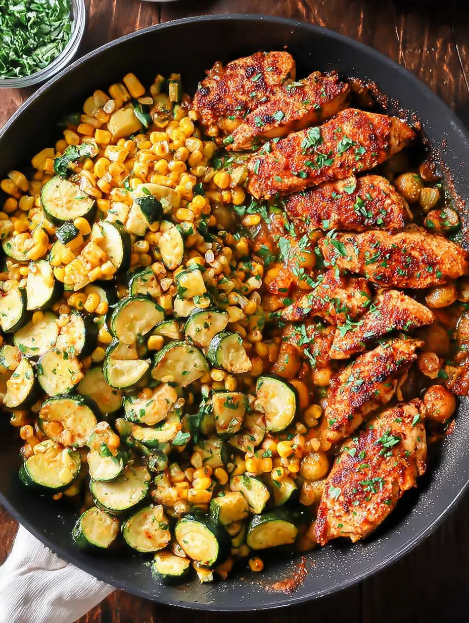 Garlic Butter Chicken with Zucchini and Corn