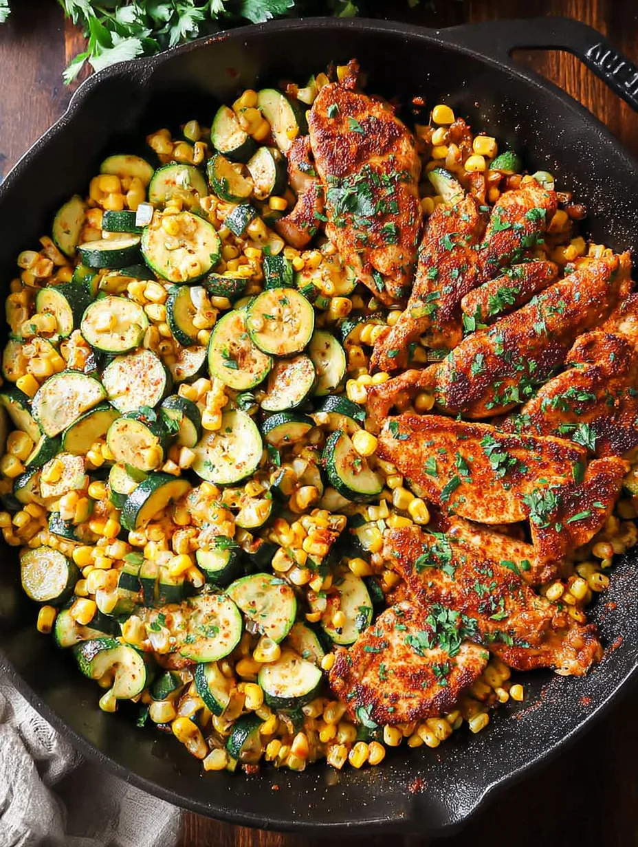 Garlic Butter Chicken with Zucchini and Corn