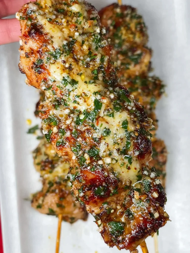 Garlic Parmesan Chicken Skewers