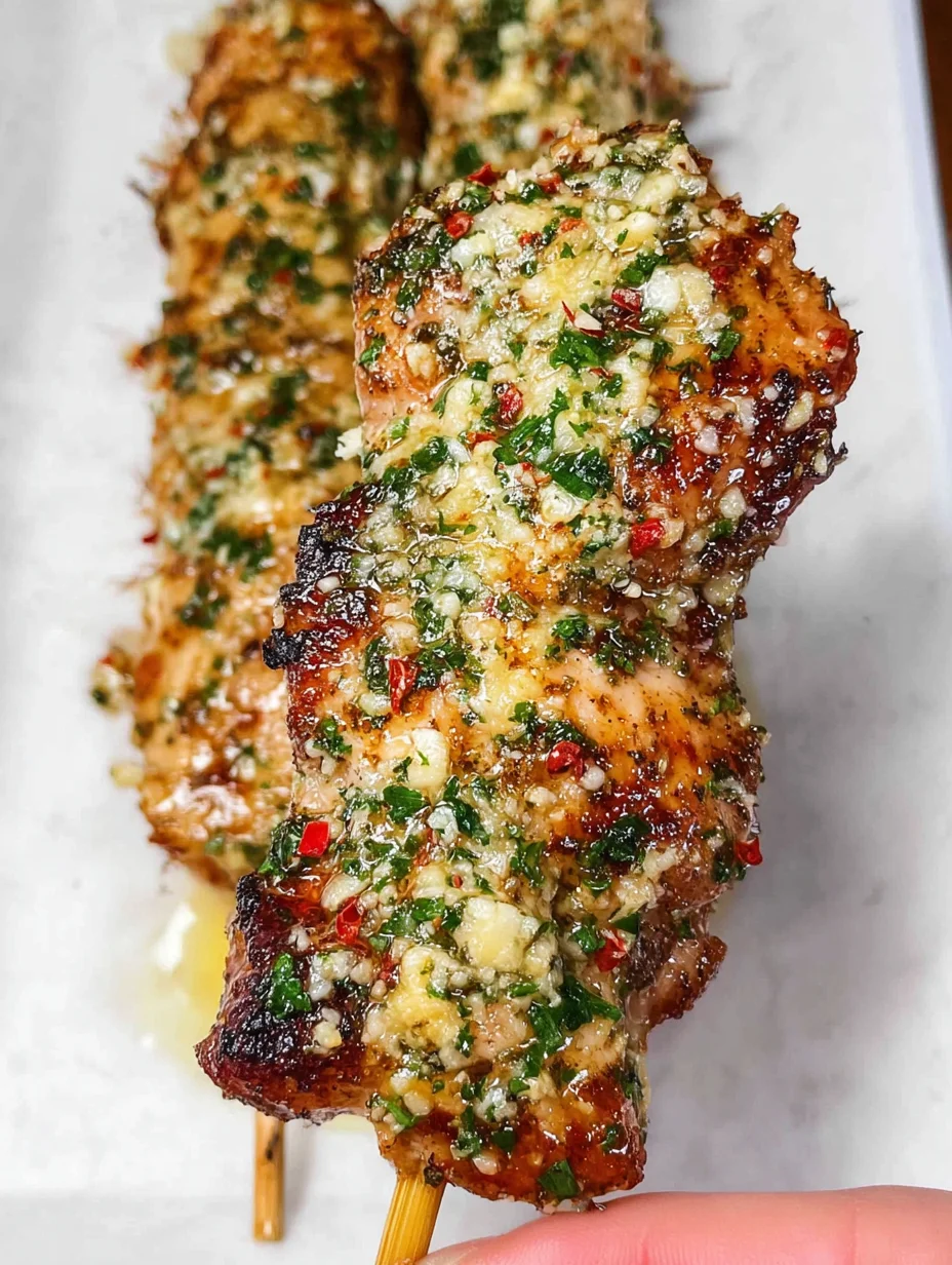 Garlic Parmesan Chicken Skewers