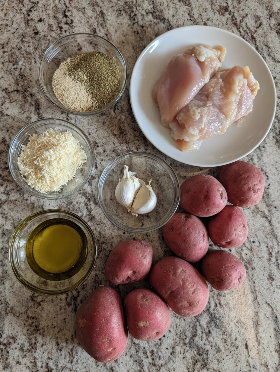 Parmesan Crusted Chicken Sheet Pan Dinner