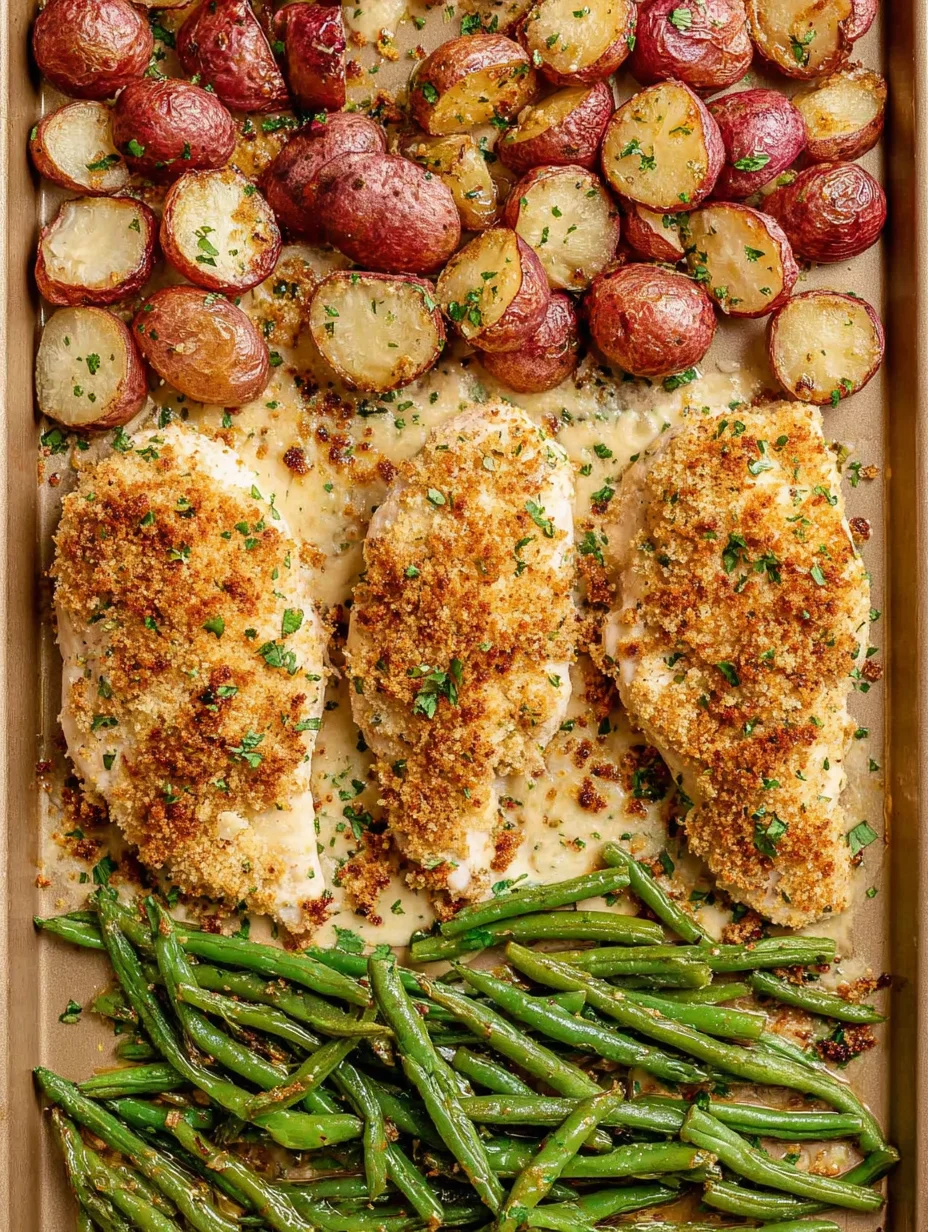 Parmesan Crusted Chicken Sheet Pan Dinner