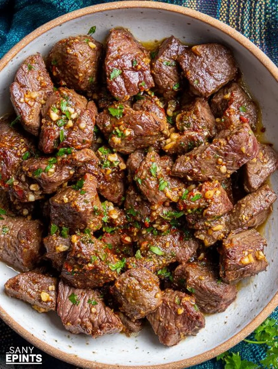 Air Fryer Garlic Butter Steak Bites