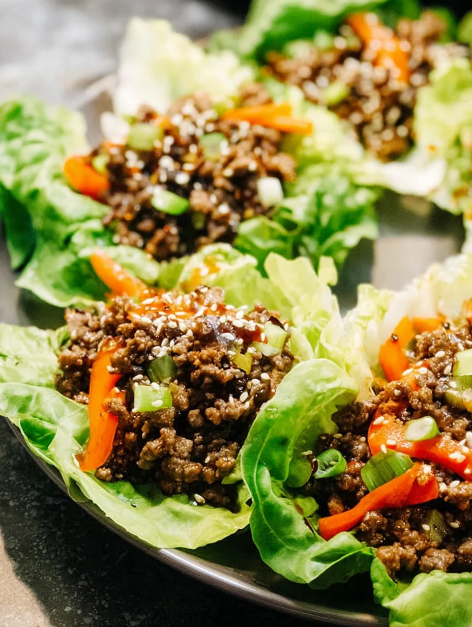Asian Style Ground Beef Lettuce Wraps