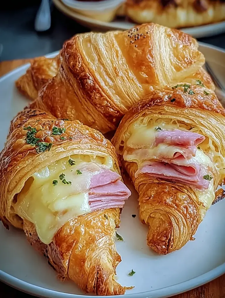 Baked Ham and Cheese Croissants