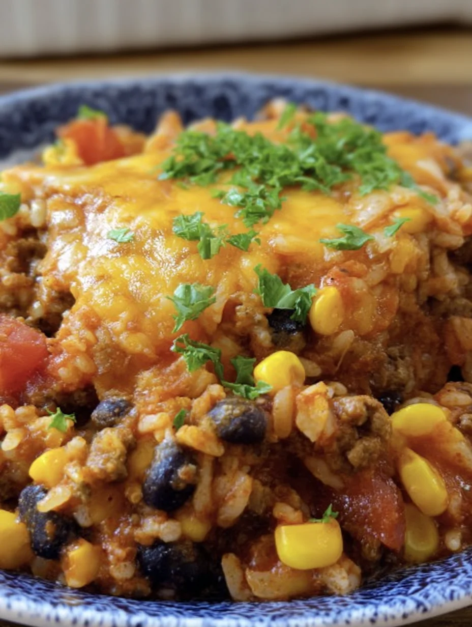 Beef Enchilada Casserole with Rice
