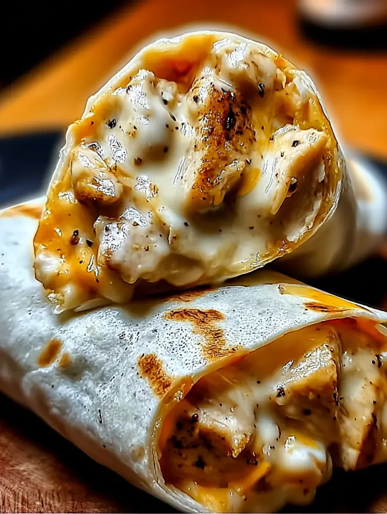 Cheesy Garlic Chicken Wraps