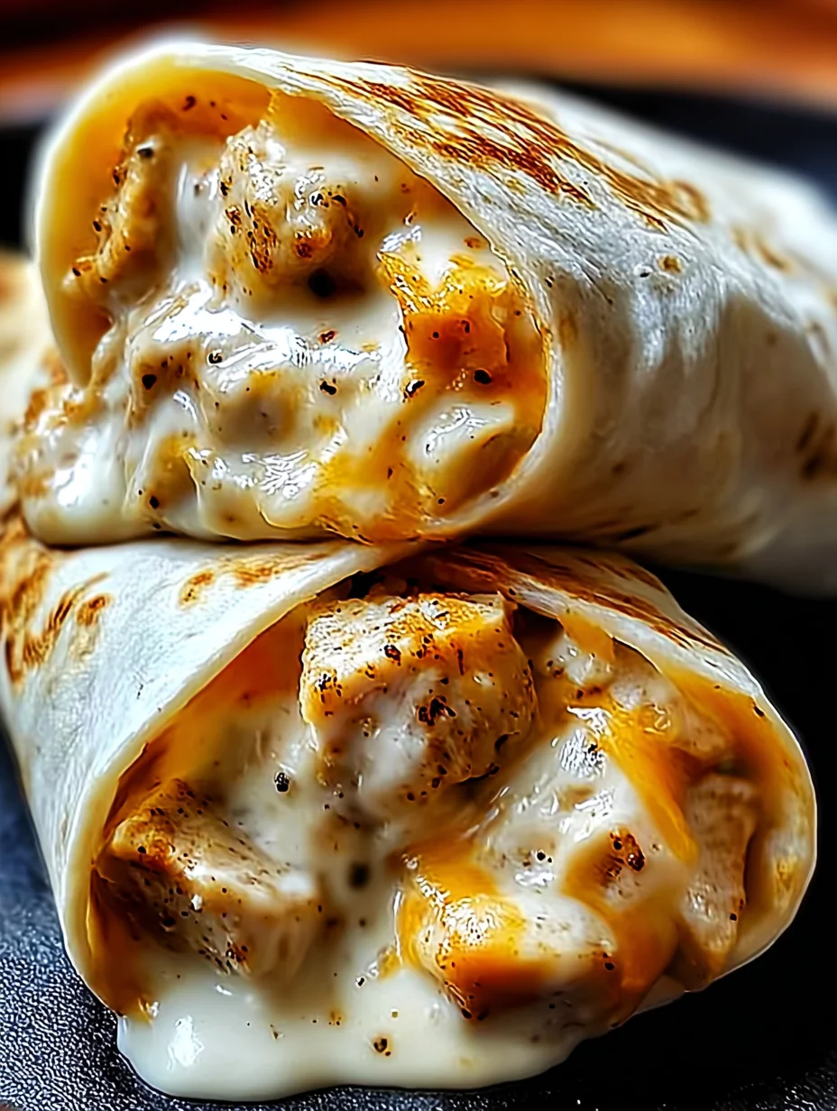 Cheesy Garlic Chicken Wraps