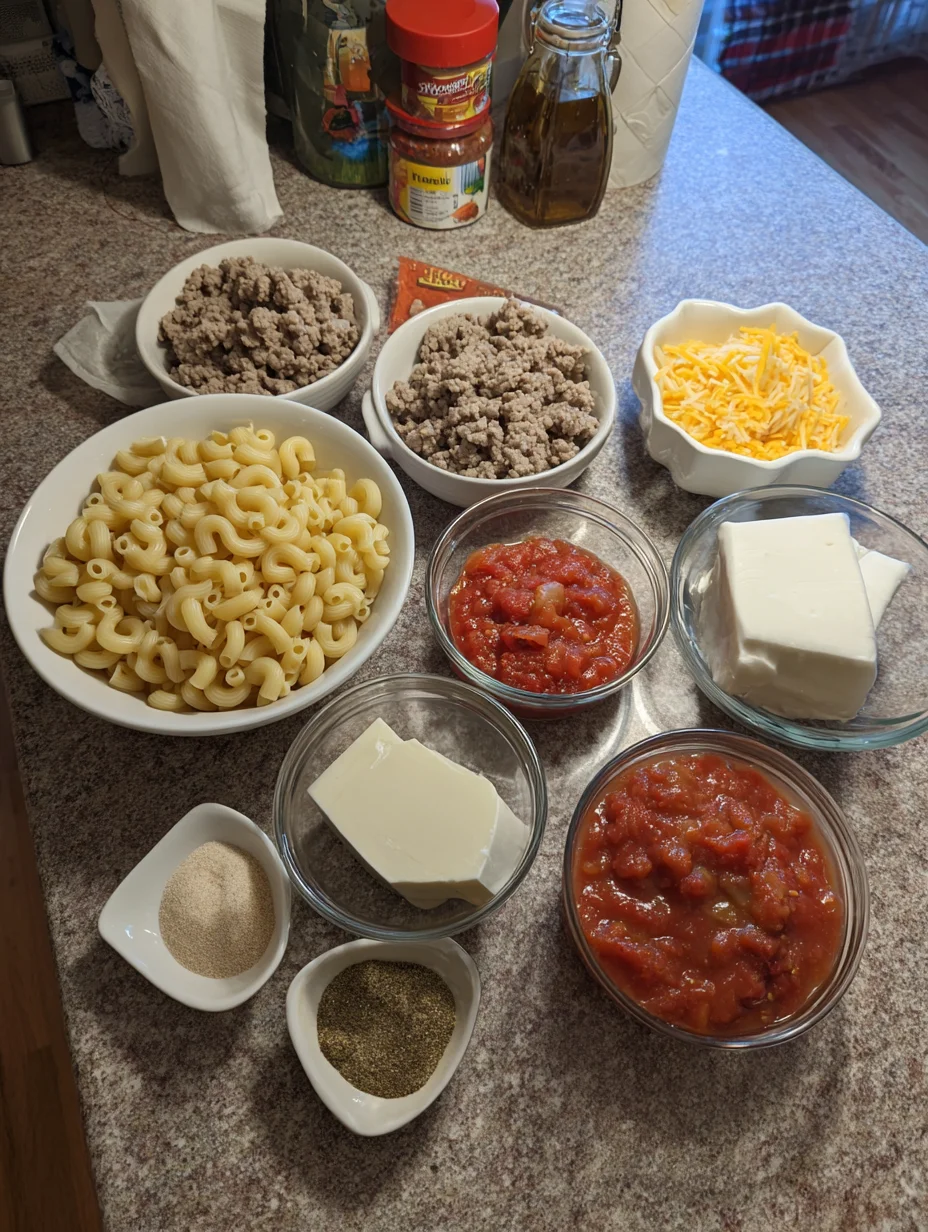 Creamy Rotel Pasta with Ground Beef