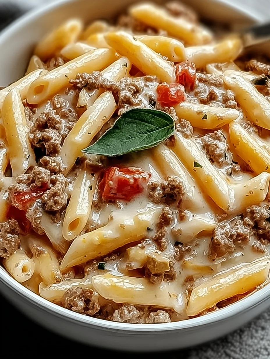 Creamy Rotel Pasta with Ground Beef