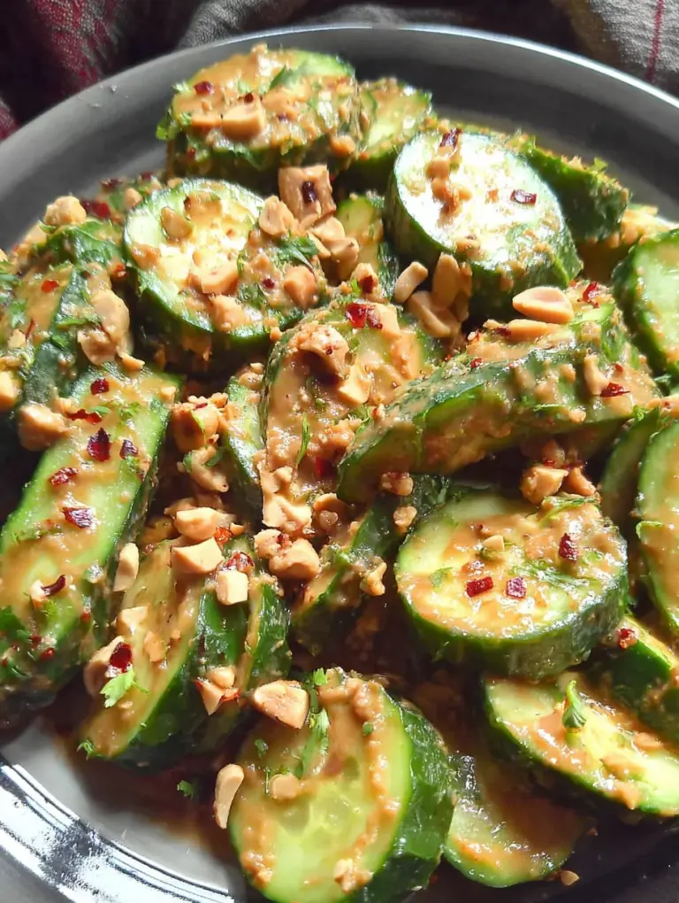 Cucumbers in Spicy Peanut Sauce