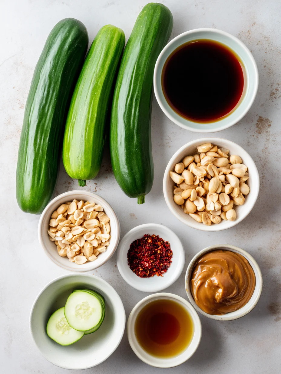 Cucumbers in Spicy Peanut Sauce