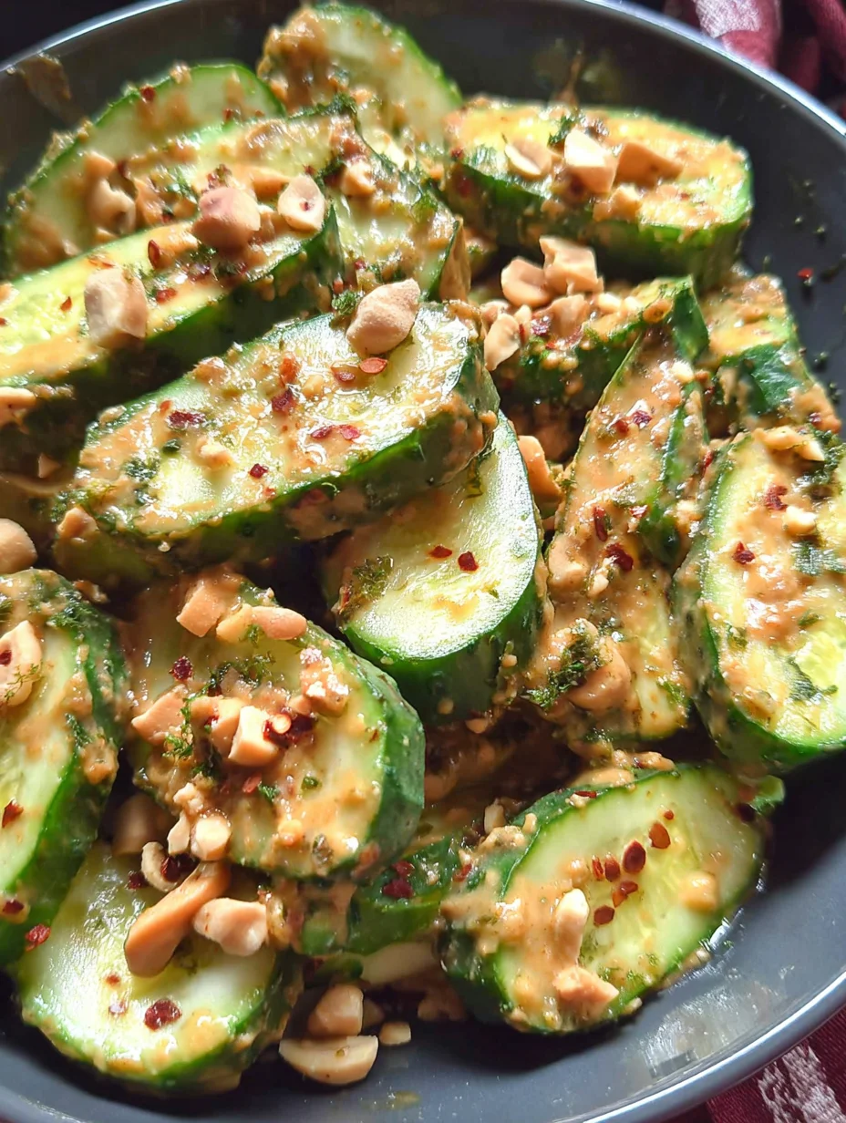 Cucumbers in Spicy Peanut Sauce