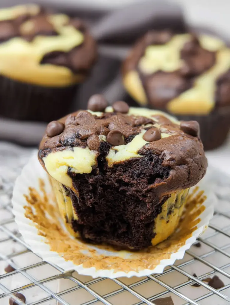Double Chocolate Cheesecake Muffins
