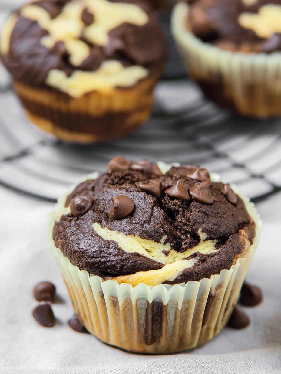 Double Chocolate Cheesecake Muffins