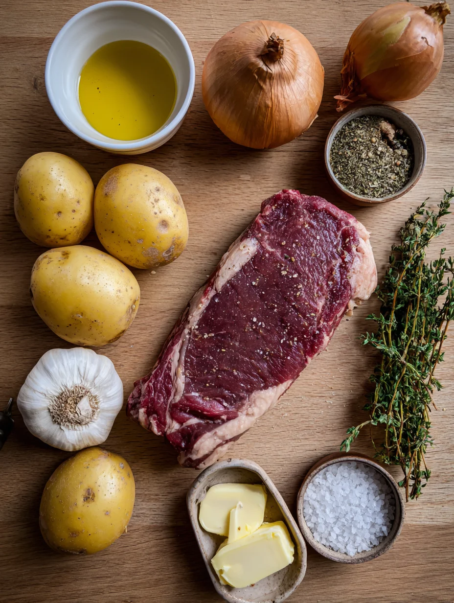 Garlic Butter Steak Bites and Potatoes