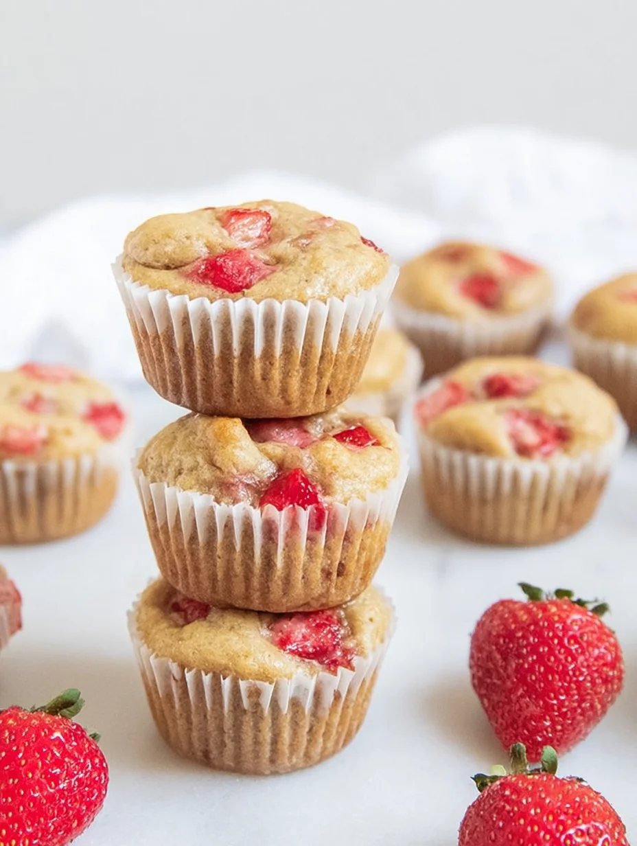 Healthy Strawberry Banana Yogurt Muffins