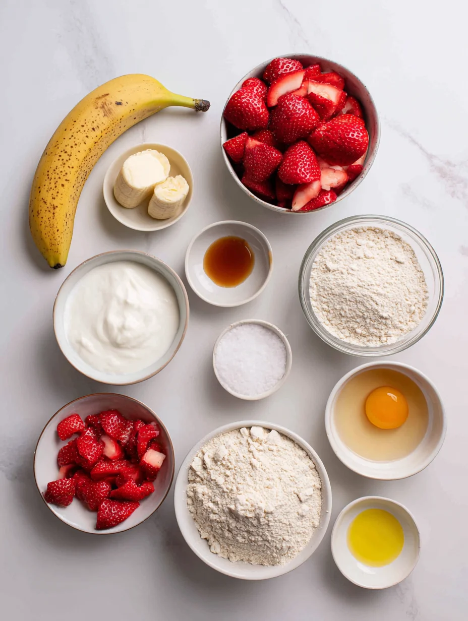 Healthy Strawberry Banana Yogurt Muffins