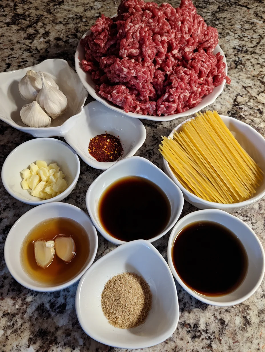 Mongolian Ground Beef Noodles