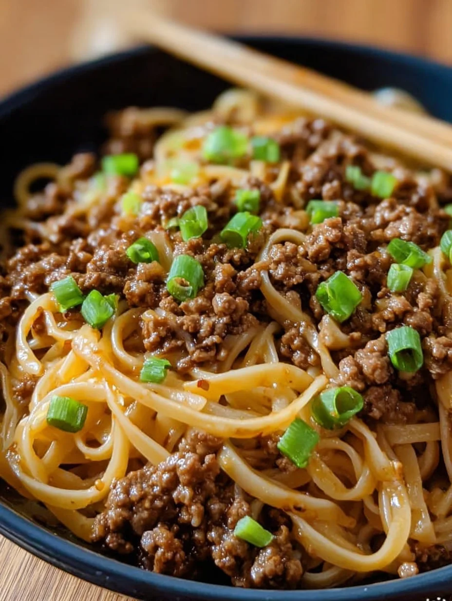 Mongolian Ground Beef Noodles