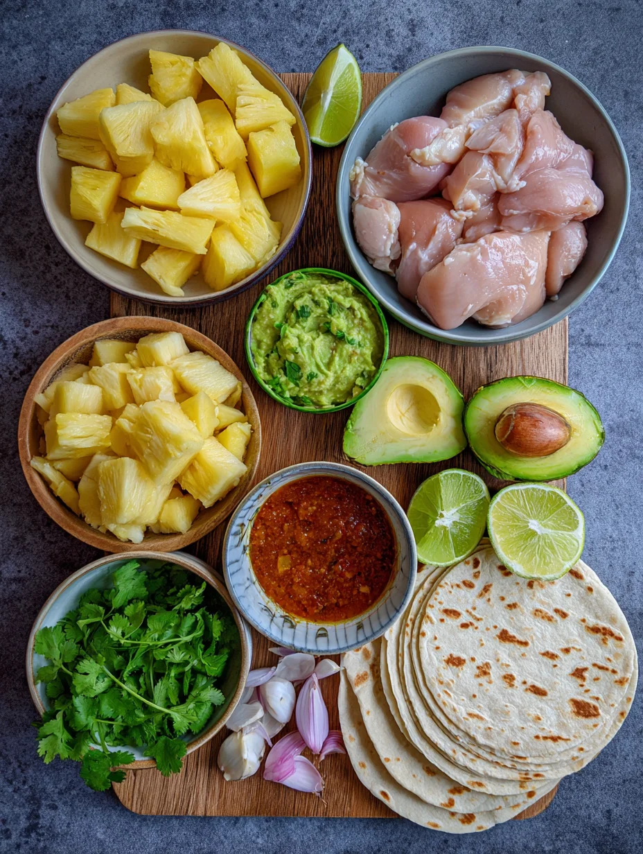 One Pan Chicken & Pineapple Tacos